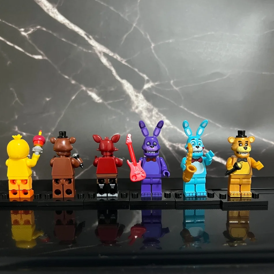 6 Stück FNAF Actionfiguren Spielzeug aus Five Nights, Ornamente, zusammengebautes Spielzeug, DIY-Modell, Spielzubehör, Kindergeburtstagsgeschenke – Detail 6