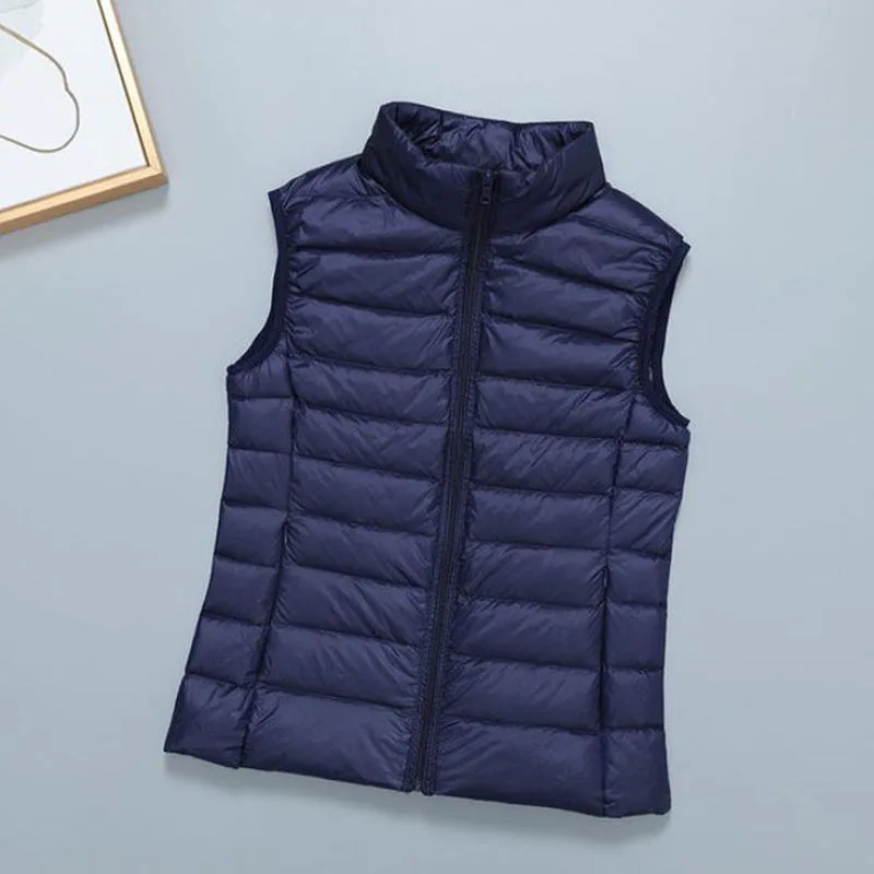 2024 White Duck Down Jacket Women Vest Autumn Winter Sleeveless Waistcoat Warm Lightweight Puffer Jacket Female Tops Outwear