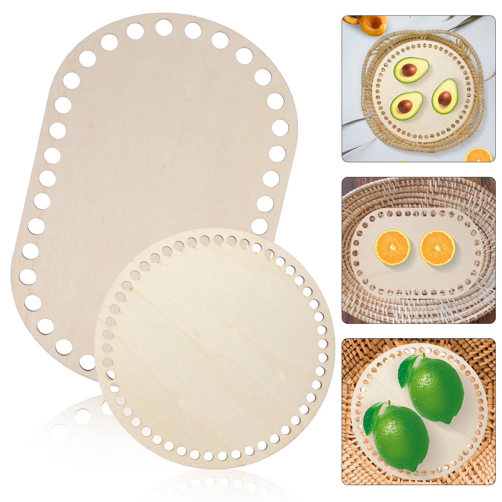 

4 Pcs Bottoms 30x20 Elliptical Natural Basket Bases 20x20 Wood Basket Bottoms Round Natural Wood Bases Crochet Supplies