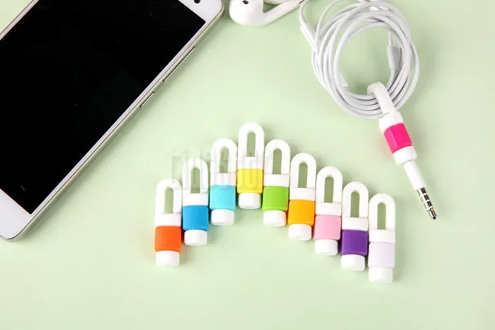 Colorful Silicone Earphone Cable Cover Protector for iPhone Earphones Wire Organizer Cord Protective Case Wider Cover 300pcs