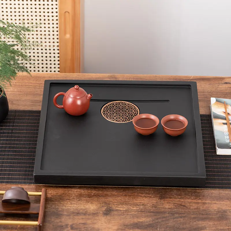 

Square Stone Tea Tray Luxury Home Living Room Modern Tea Tray Small Rectangular Kong Fu holz tablett rechteckig Rectangular Tray