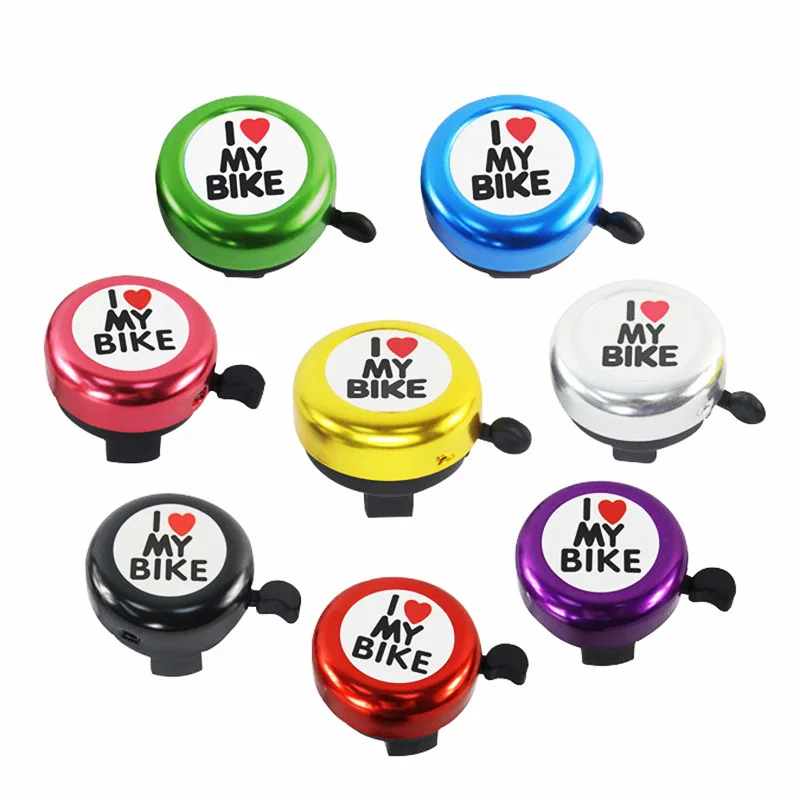 1Pc Bicycle Bell I Love My Bike Printed Clear Sound Cute Bike Horn Alarm Warning Bell Ring Bicycle Accessory