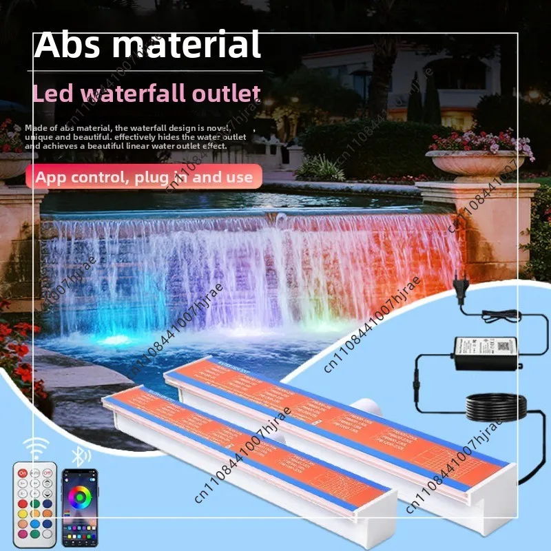 PVC Acrylic Waterfall Outlet Water Channel Wall Mounted Water Curtain With Light Pond New Unit Part