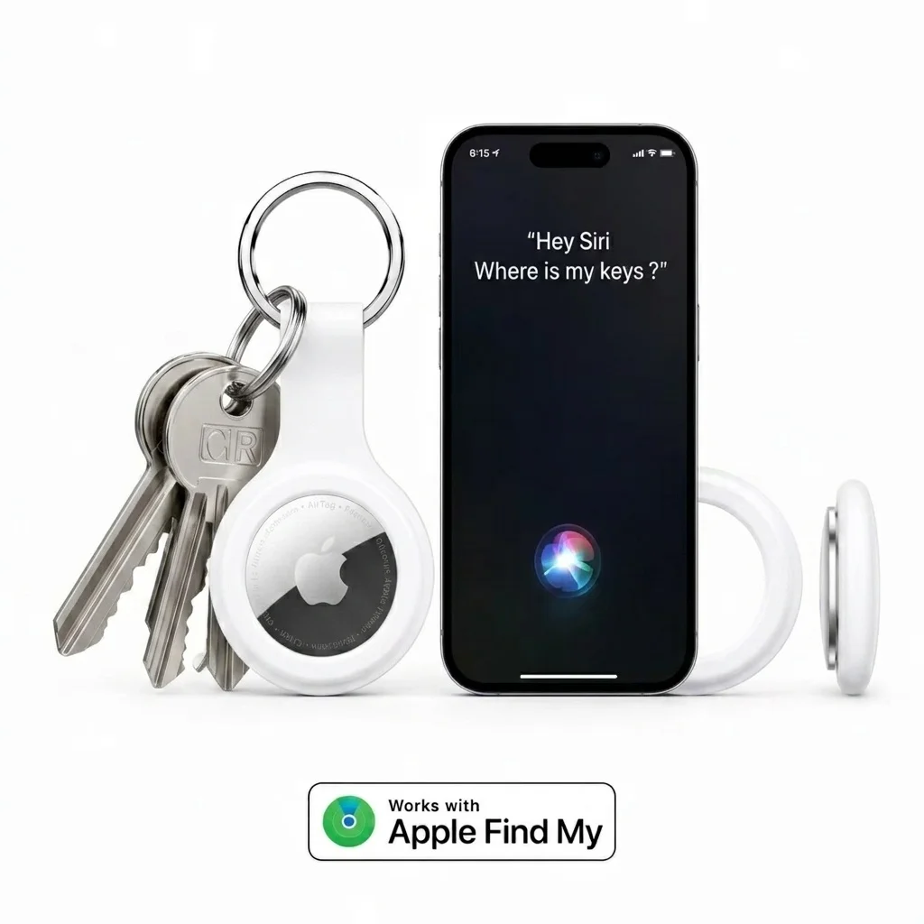 Bluetooth-compatible Smart Item Finder Compatible with Apple Find My (iOS Only), Includes Stand, Ideal for Keys,Luggage Tracking