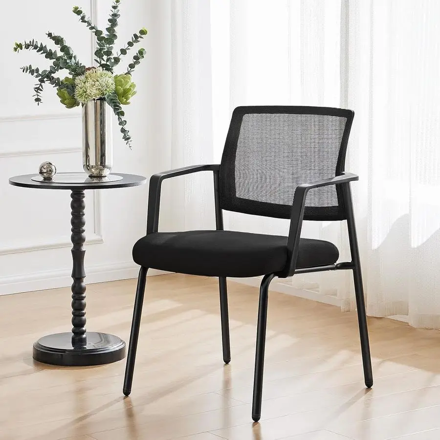 

Stackable Mesh Guest Reception Chairs Ergonomic Lumbar Support for Waiting Conference Meeting Room, Office School Lobby and Chu