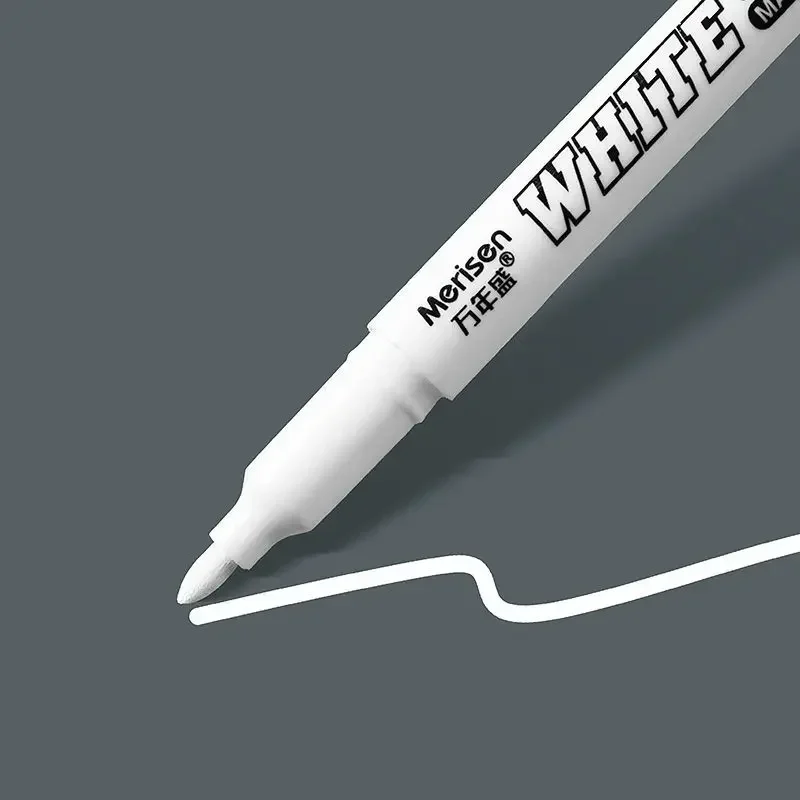 1/2/3/4/5Pcs White Marker Pens 2.0mm Oily Waterproof White DIY Graffiti Sketching Markers Stationery Wrting School Supplies