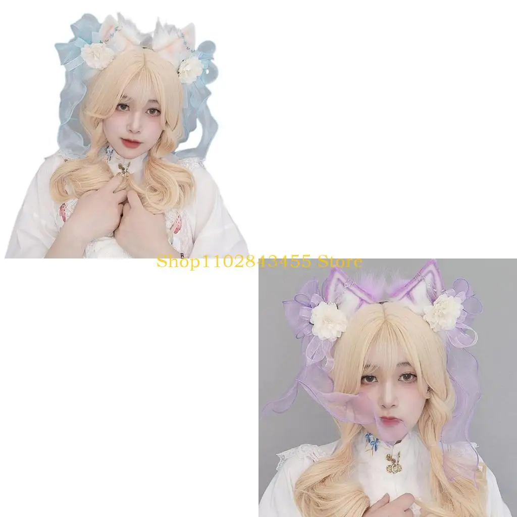 

49MC Unique Ears Headband Makeup Ornaments Festival Party Hair Decors