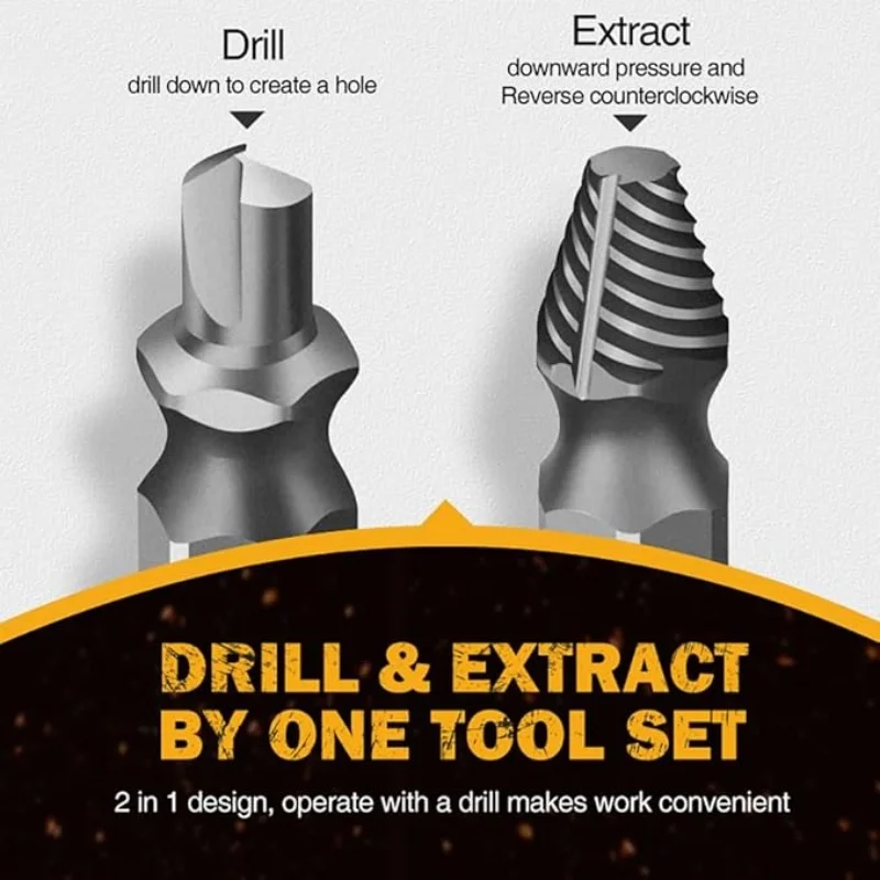 مجموعة مستخرج براغي تالفة مكونة من 13 قطعة، مجموعة من البراغي المكسورة سهلة الاستخدام من البراغي والمسامير المكسورة الصدئة #3
