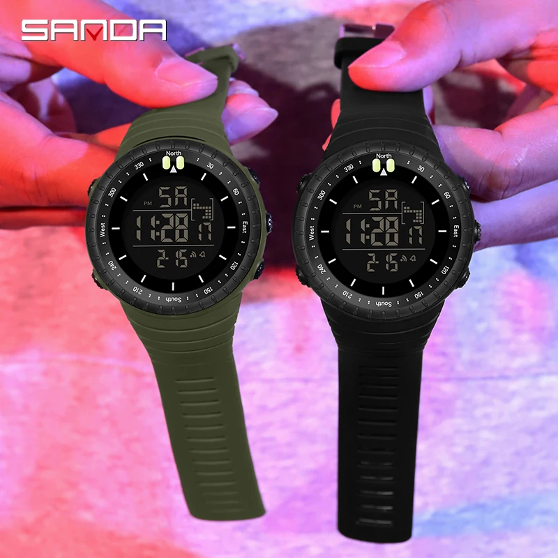 SANDA Top Brand G Style Military Electronic Watches Sport Outdoor Stopwatch Alarm Clock Men LED Digital Waterproof Wrist Watch