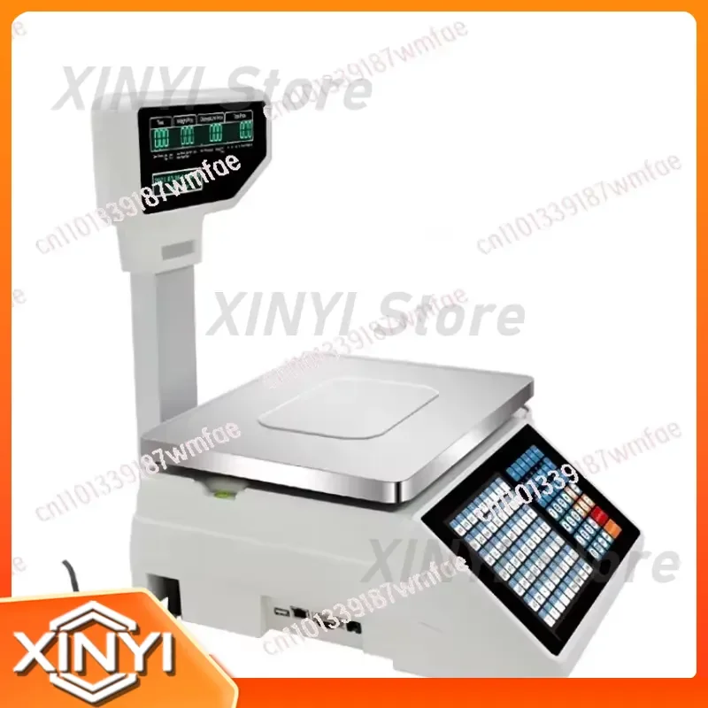 Digital Weighing Scale with Barcode Printer for Price Calculation Label Printing for Supermarket Retail Store Point of Sale