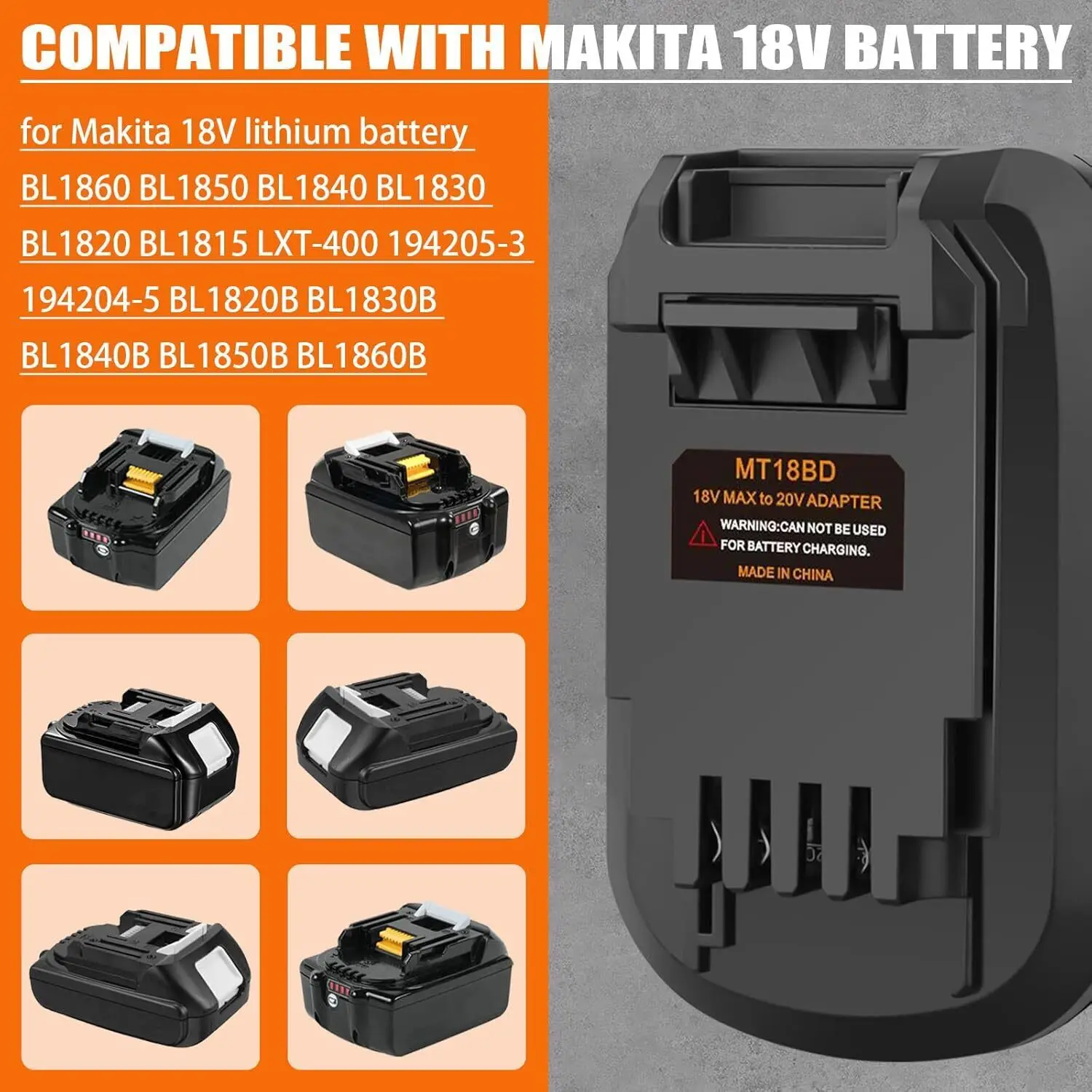 Imagem -03 - Adaptador de Bateria para Black & Decker 20v Conversor de Ferramenta sem Fio para Makita 18v Bateria de Íon-lítio Converter para Black & Decker 20v Broca