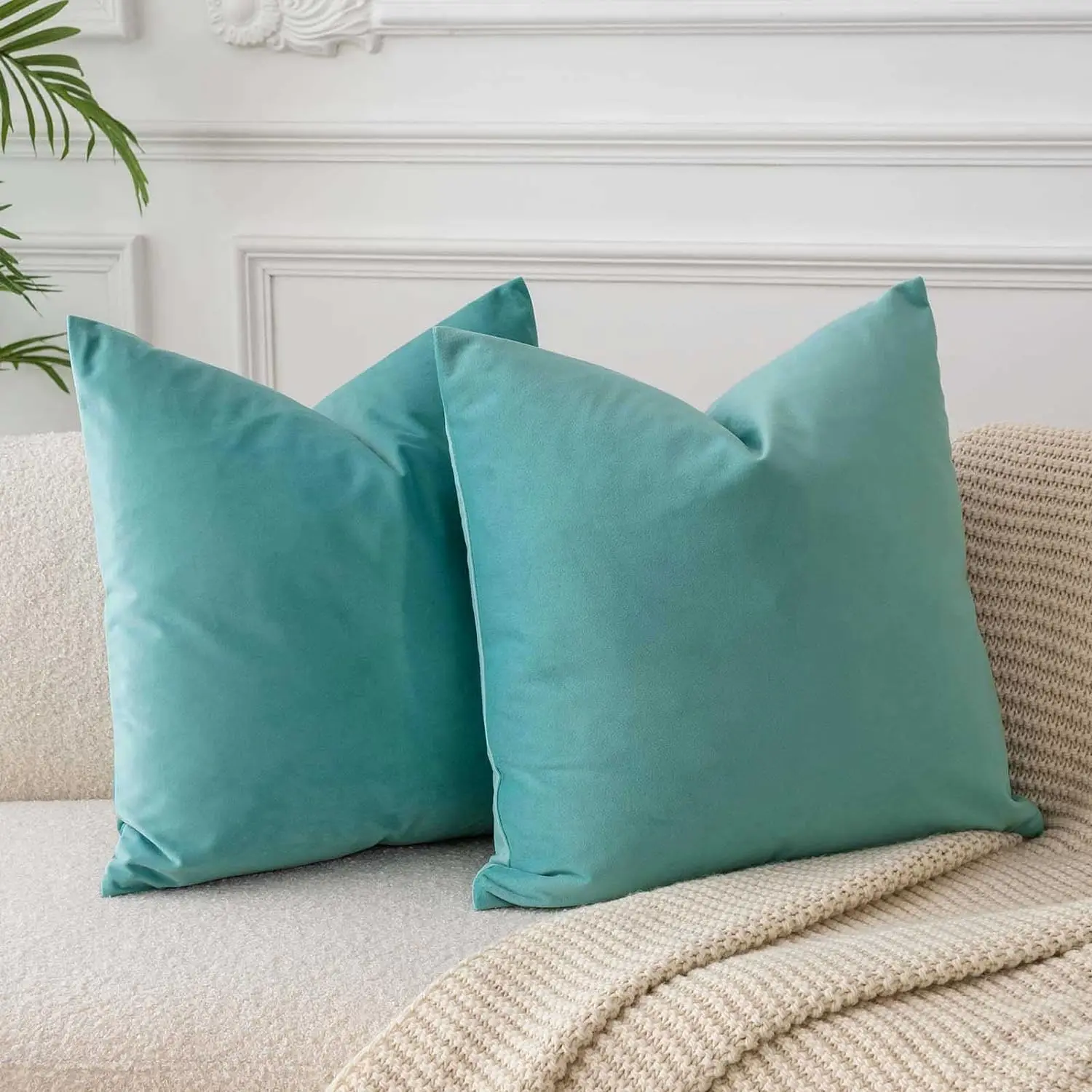 

Velvet Pillow Covers Set of 2 Decorative Throw Pillow Covers for Couch Sofa Bed Soft Cushion Covers Cases with Hidden Zipper for