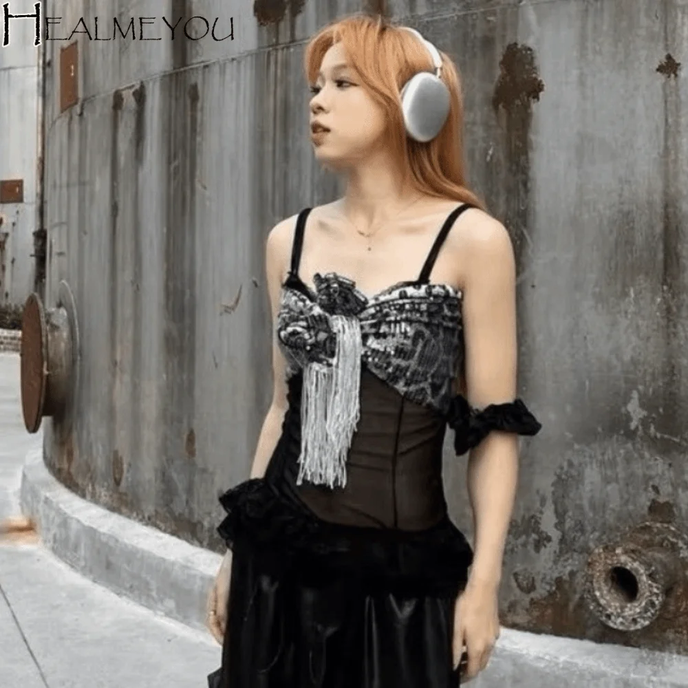 

Sequin Jazz Dance Hip Scarf Y2K Hip-hop Tassels Leopard Print Belt Shirt Extender Triangular Scarf Cargo Pants Waist Band
