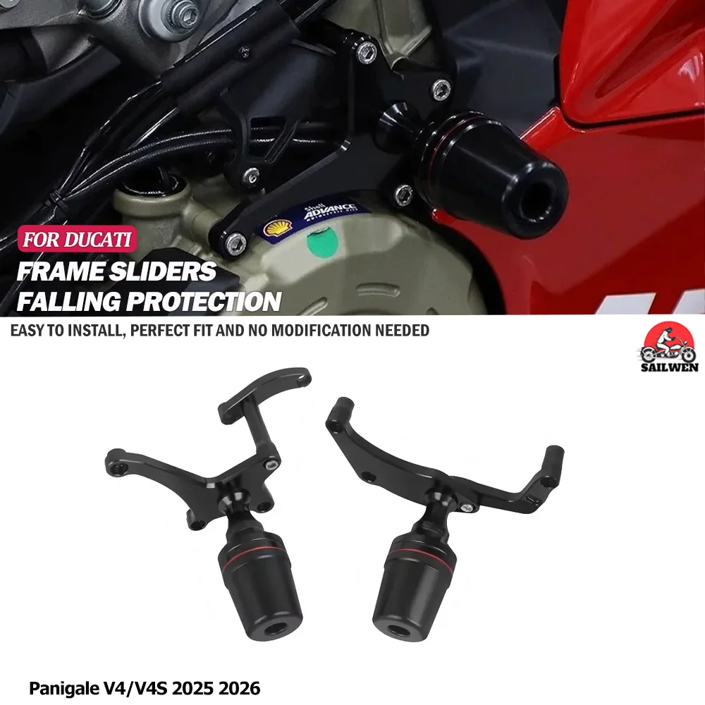 

Motorcycle Engine Frame Slider Anti Crash Pad Fairing Guard Protector For DUCATI Panigale V4/V4S v4 2025-2026 Falling Protection
