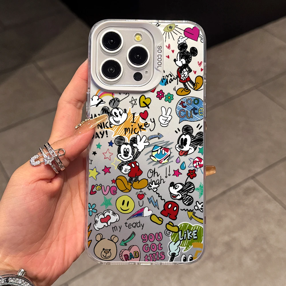 Disneys Doodle Mickeys Phone Case for Xiaomi Redmi 14C 13C 12C 10 Note 15 14 13 12 Pro Plus 4G 5G Silver Hard Cover - view 6