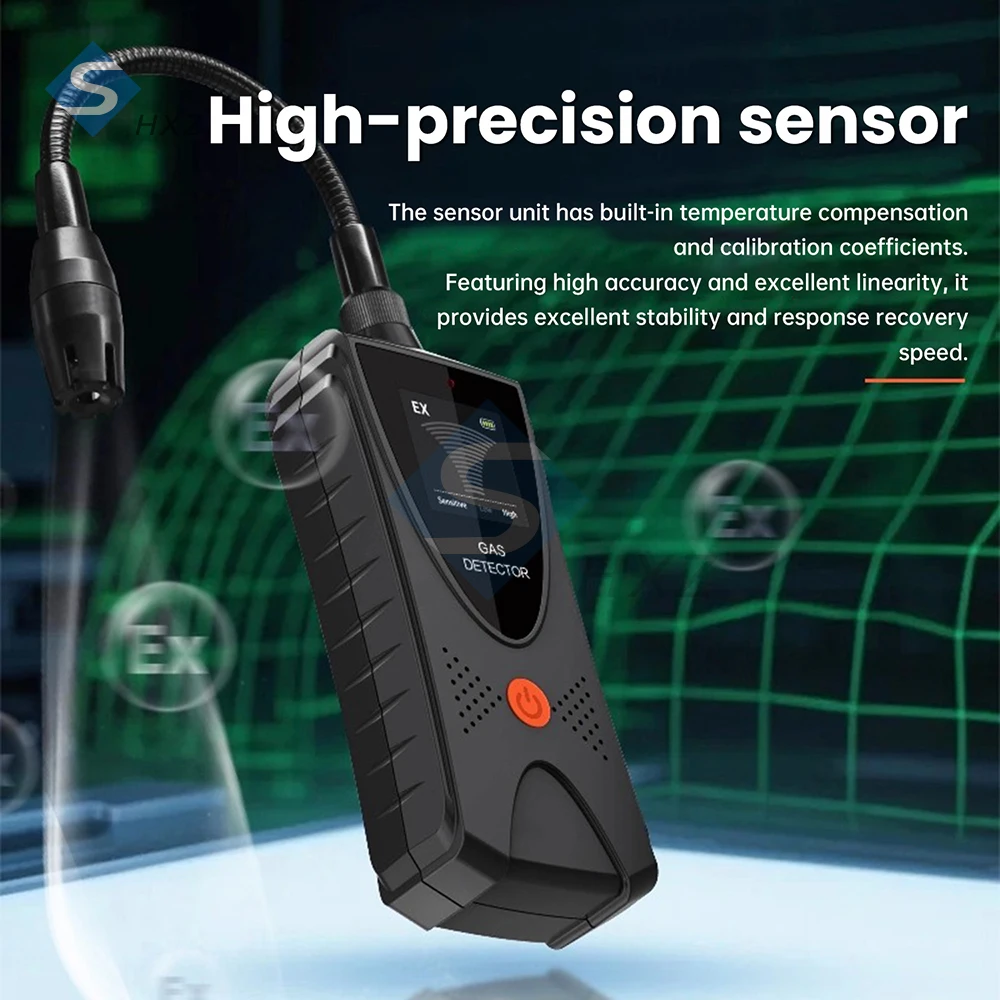 Professional Combustible Gas Leak Detector Color LCD Display Sound-Light Alarm Home/Industrial Use for Methane LPG Natural Gas