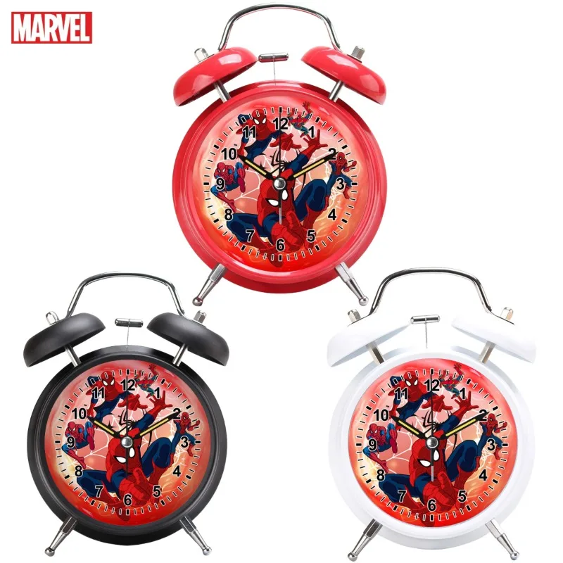 Marvel The Avengers Spiderman Silent Walking Time Home Bedroom Student Dormitory Wake-up Artifact Alarm Clock Desktop Ornament