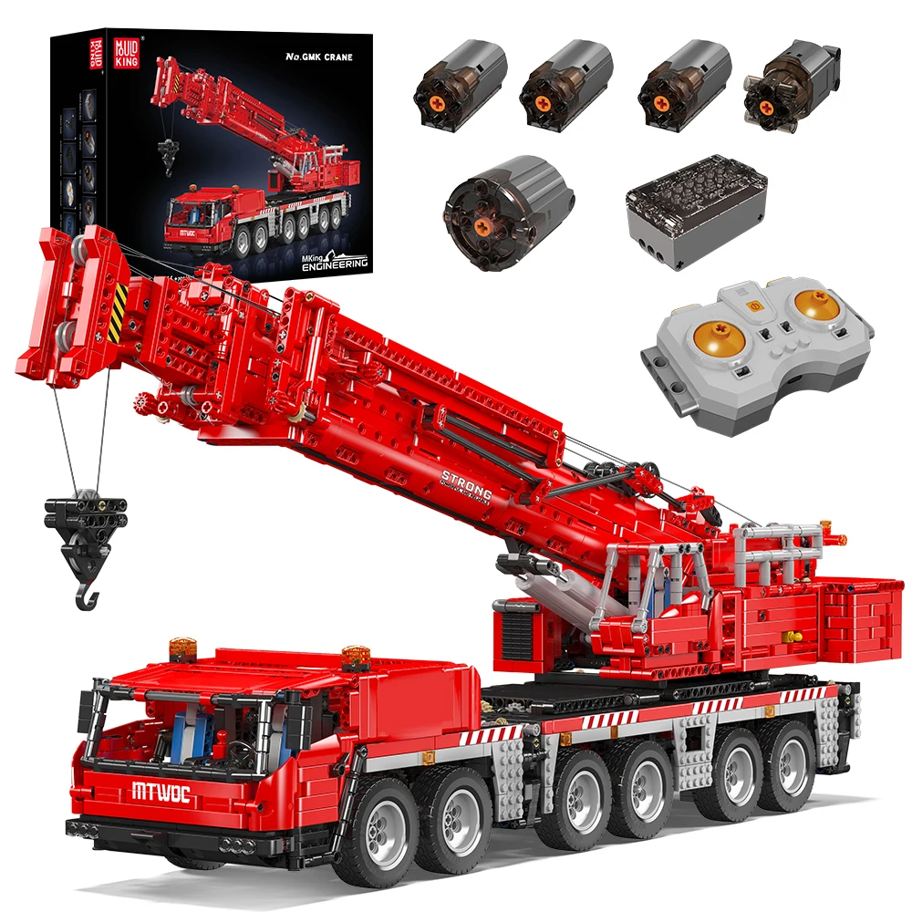 Mould King 17065 Technisches Auto-Spielzeug Der Red Grove GMK Kran Baustein-Set Technik-LKW Bausteine für Kinder Weihnachtsgeschenk