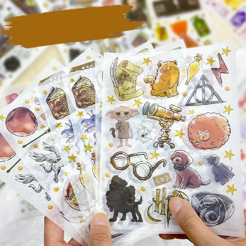 6pcs/set Harries Potters Cute Sticker Creative Personality Movie Figure Hermione Granger Cartoons Magic Stickers Children Gifts