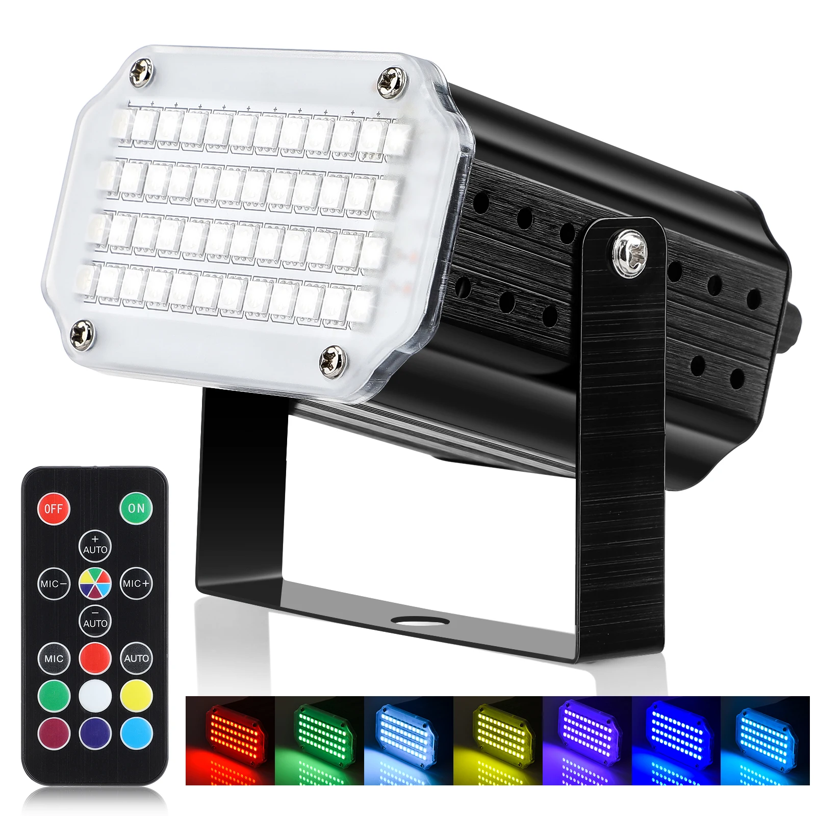 LED RGB Party Stage Light For Christmas Party Bar Club Wedding Par Lamp 7 Color Light with Remote Control