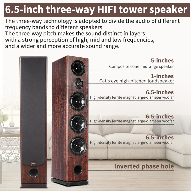 7.1  Floor-standing Home Theater System Surround Sound Tower Wooden Home Theatre System