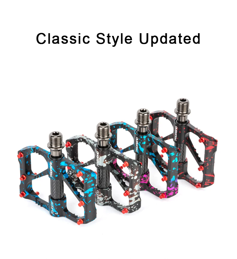 PROMEND MTB-Pedale, ultraleicht, 3-Lager-Pedal, Rennrad, spritzwassert, buntes Kohlefaser-Achsenrohr, Pedal, Fahrradzubehör – Detail 7