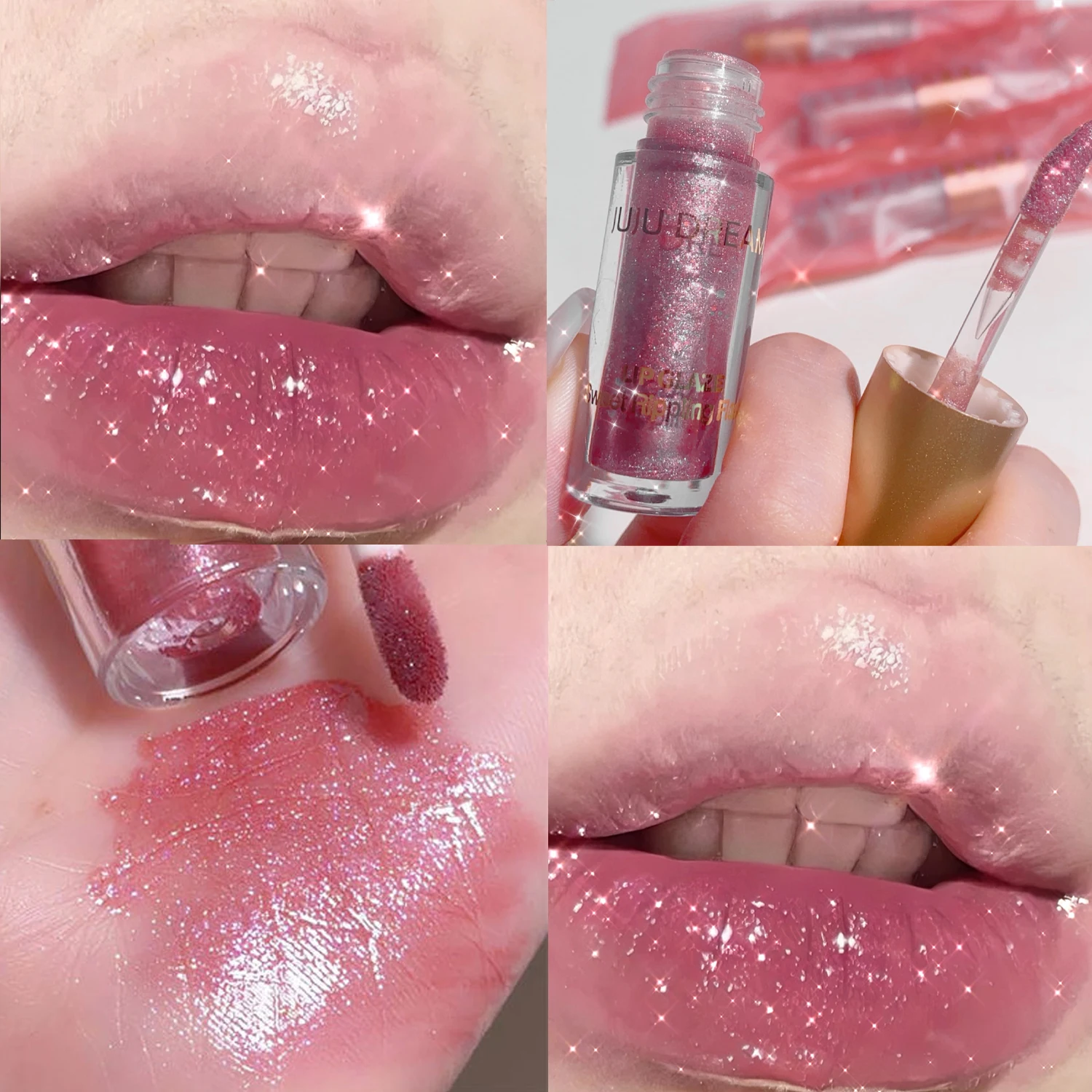 Watery Crystal Clear Jelly Lip Oil Balsamo per labbra Idratante e levigante Linee labbra Jelly Pout Lucidalabbra Vetro Labbra Profumo di frutta