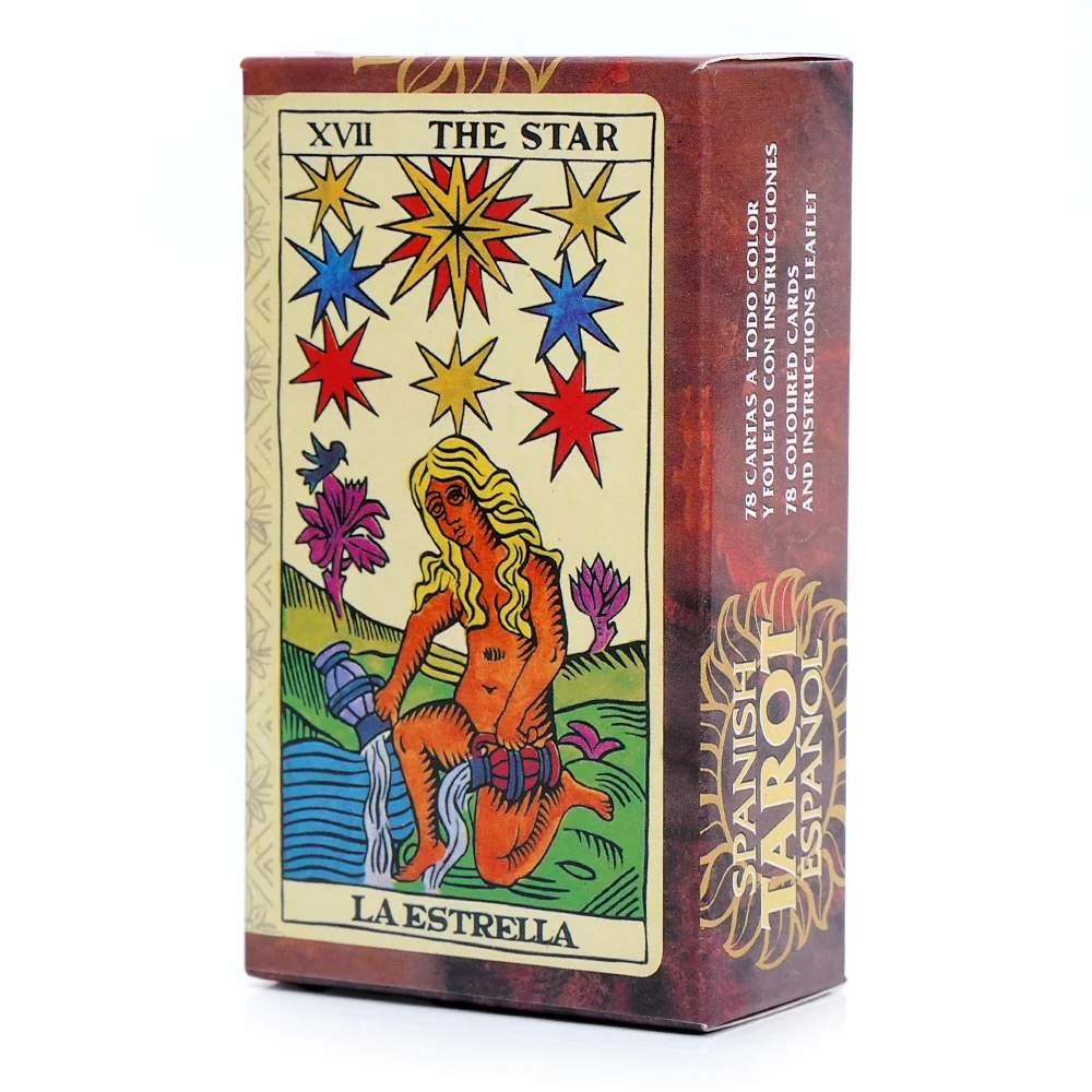Española La Estrella Tarot The Star Oracle Deck Hiszpański Zestaw Kart Boski z Papierowymi Poradnikami Gra Rodzinna