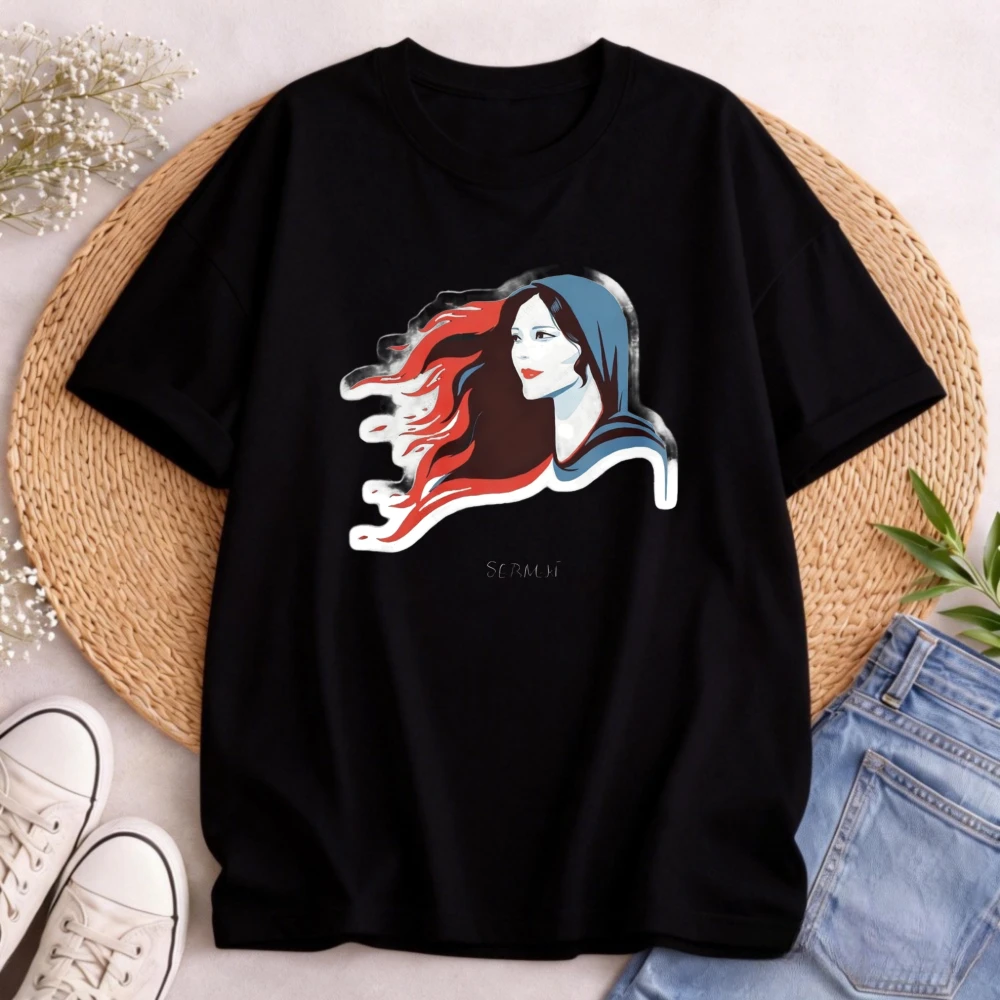 Iranian Lion Iran Map T Shirt Fashion Men's T-Shirt Abstract Woman Portrait Design Casual Summer Wear Gift For Him