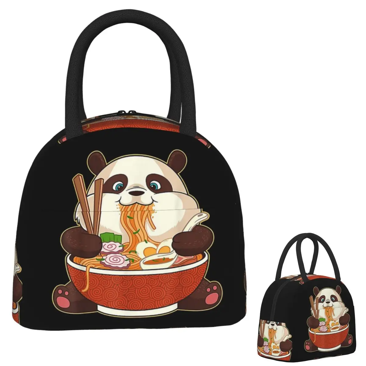 

Kawaii Cute Anime Panda Otaku Japanese Ramen Noodles Gift Lunch Bags Insulated Bento Box Lunch Tote Picnic Bags Cooler Bag