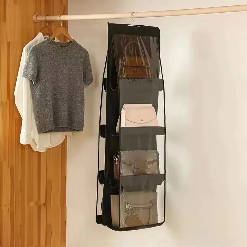 Hanging Handbag Organizer Wardrobe Closet Transparent Storage Bag Door Wall Clear Sundry Shoe Bag Hanger Pouch Accessories