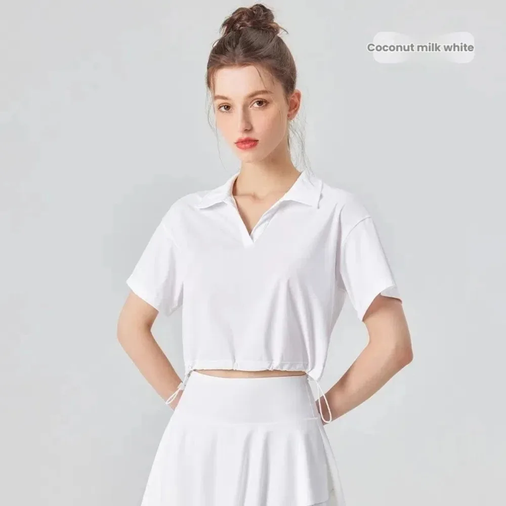 

2025 Women's Stand Collar Active Top with Built-in Odor Control Technology Polyester-Spandex Blend for Yoga Gym and Spin Classes
