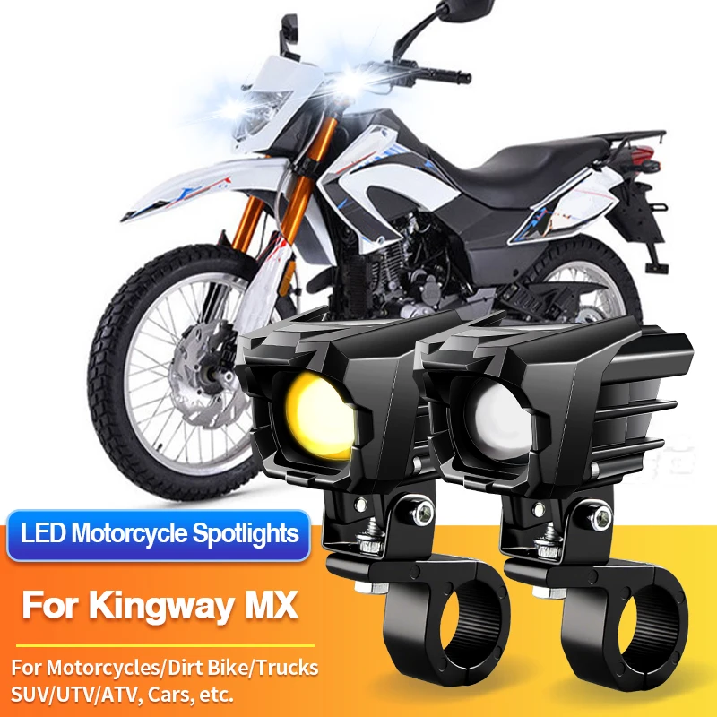 

1 Set LED Universal Motorcycles Headlights 2-Color Fog Light UTV ATV 12V for Kingway MX KW200ZH-PAQ/MX KW250ZH-3G/MX KW250ZH-8G
