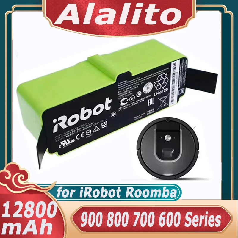 New Upgraded High-Capacity 12800mAh Battery for iRobot Roomba 960 895 890 860 695 680 690 675 640 Sweeping Robot,Long Duration