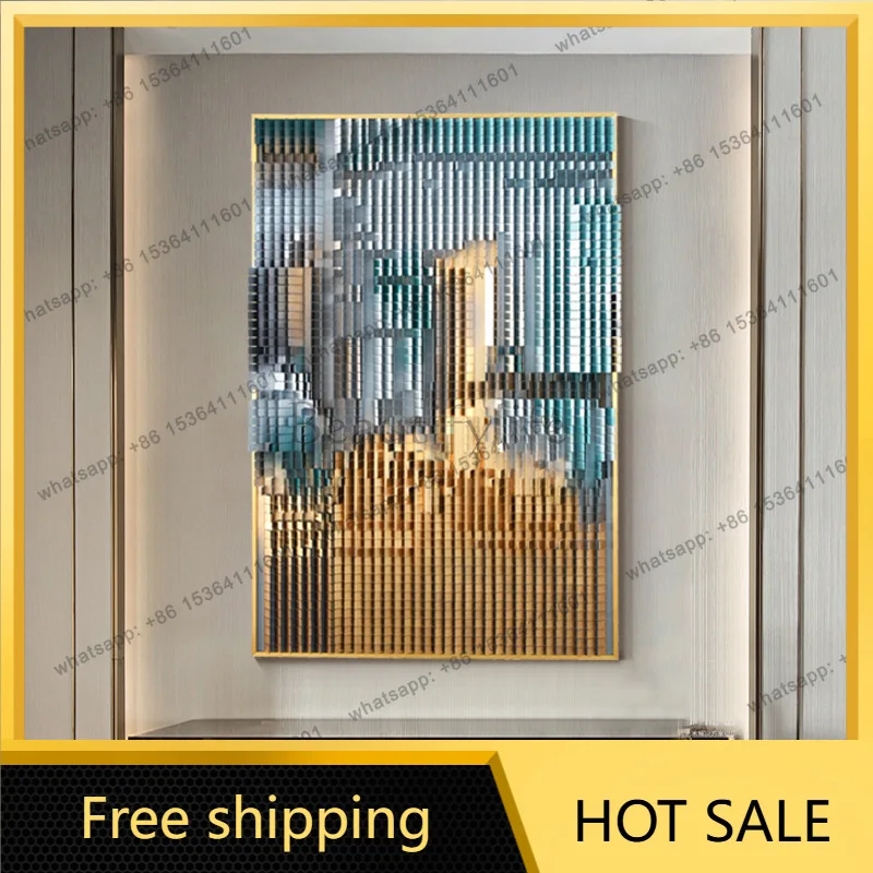 LJY metal craft painting villa entrance decorative painting art light luxury