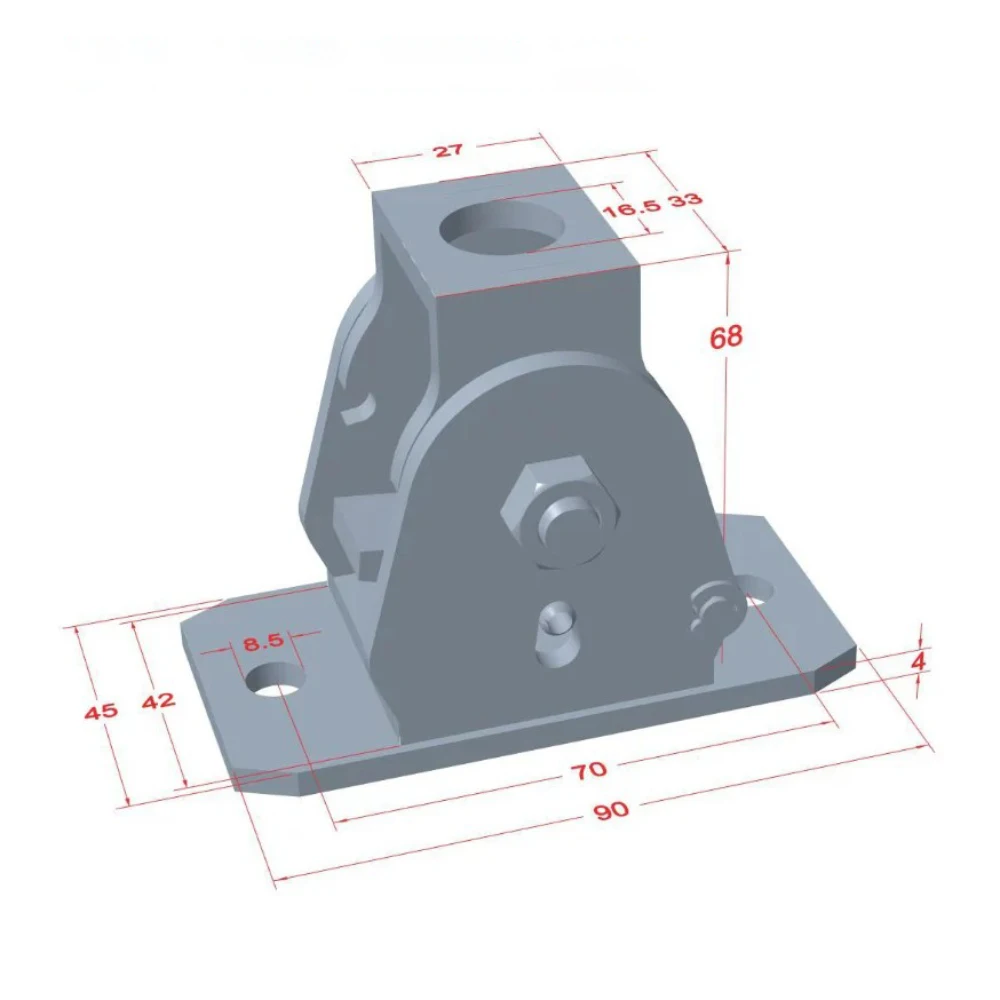 Heavy Duty Antenna Base Mount, Two-Way One-Key Fold Down, Universal Radio Antenna Stand, 304 Stainless Steel