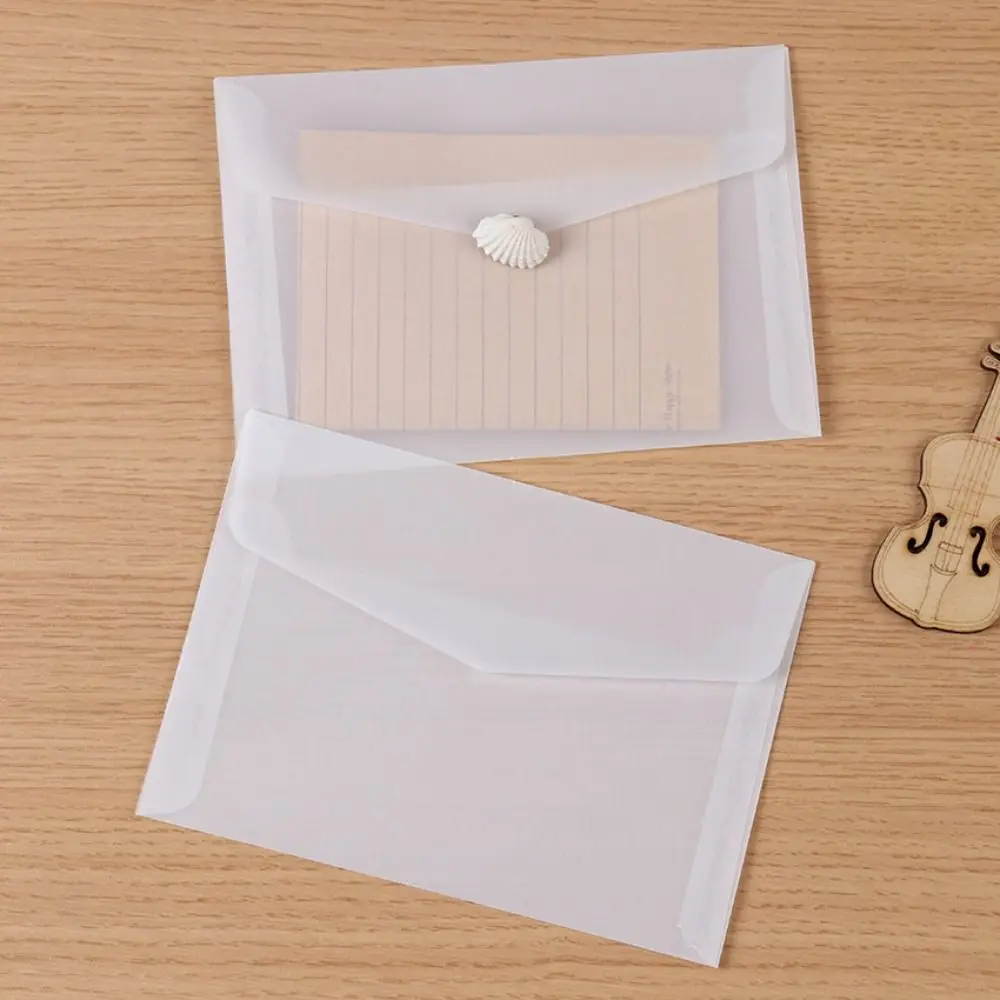 10Pcs Greeting Card Semi-transparent Envelopes Wedding&Business Pearl Paper DIY Wedding Invitation Envelope