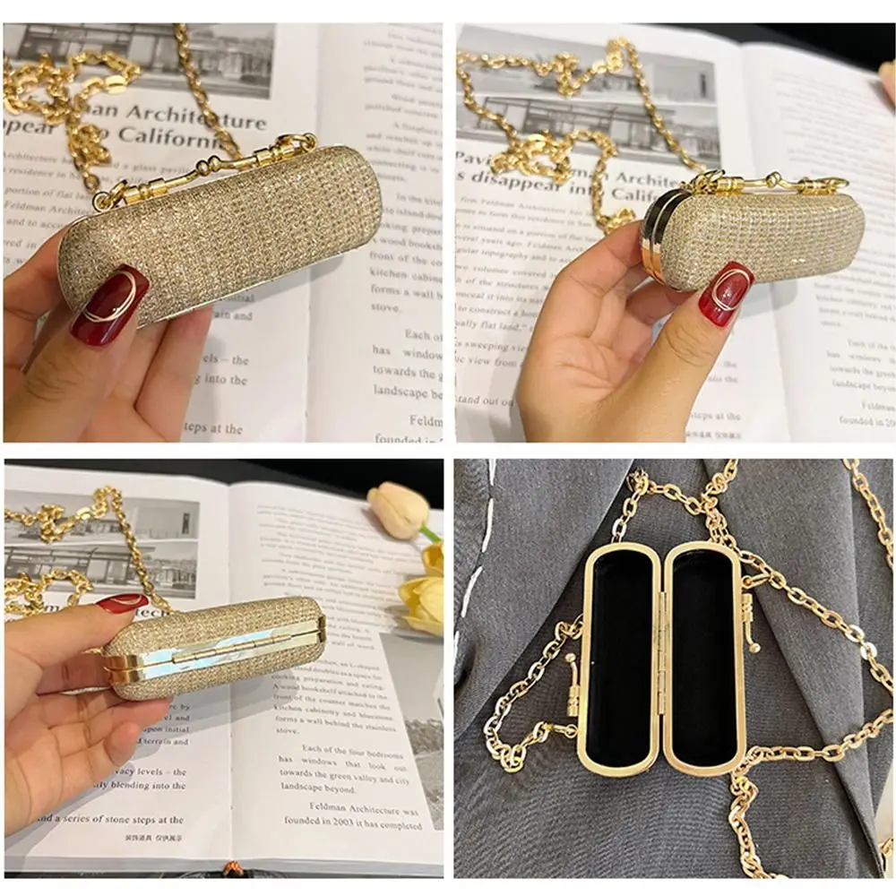 

Portable Glitter Evening Banquet Bag Cloud Shape Large Capacity Box Handbag Shoulder Bag Crossbody Bag Lipstick Bag Wedding