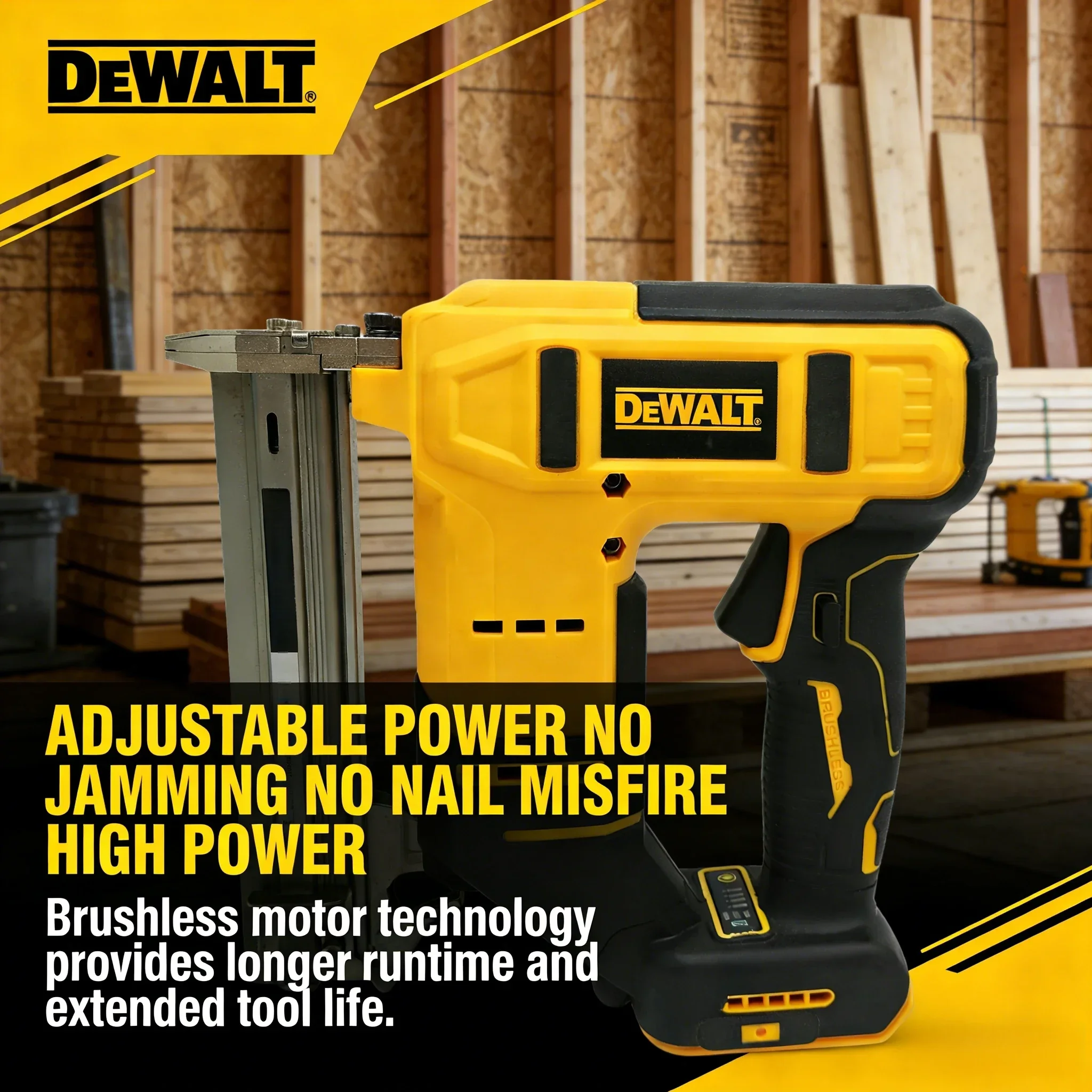 

Аккумуляторный гвоздезабиватель DEWALT 20V MAX | 18 Ga | Бесщеточный двигатель | Идеально подходит для плинтусов, молдингов и мебели. Без батареек.