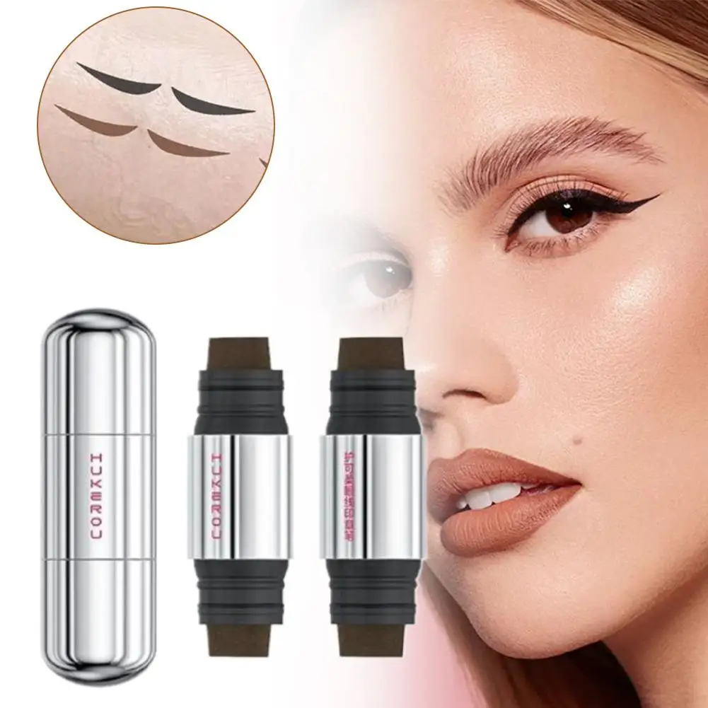    Hukerou Kapsel-Eyeliner, universeller schwarzbrauner Eyeliner-Stift, wasserdicht, schweißfest, schnell trocknend, nicht verschmiert, perfektes Geschenk-Make-up