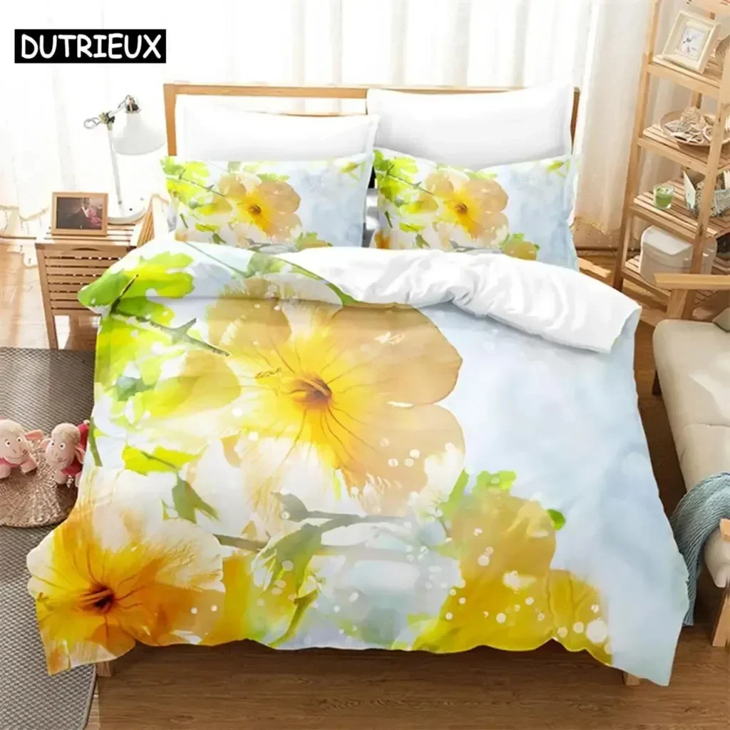 Luxury New 3D Print Daisy Queen 3D Duvet Cover Bedding Set Comforter Linen Pillowcases Home Decor Single Double Twin King Queen