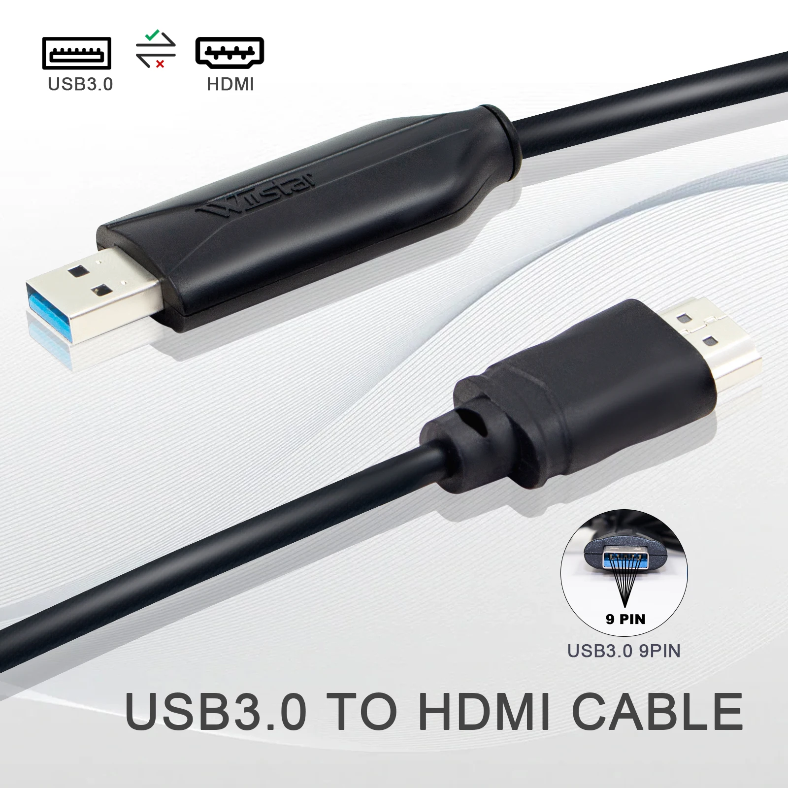 cabo adaptador usb 30 para hdmi de alta definicao de 15 m com driver integrado plug and play adequado para windows mac linux android 01