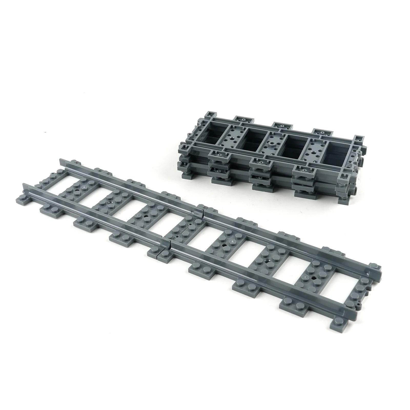 MOC ストレート/カーブレール列車線路モデルビルディングブロックパーツ列車鉄道 DIY 53400/53401 おもちゃ組み立て済み小さなレンガ