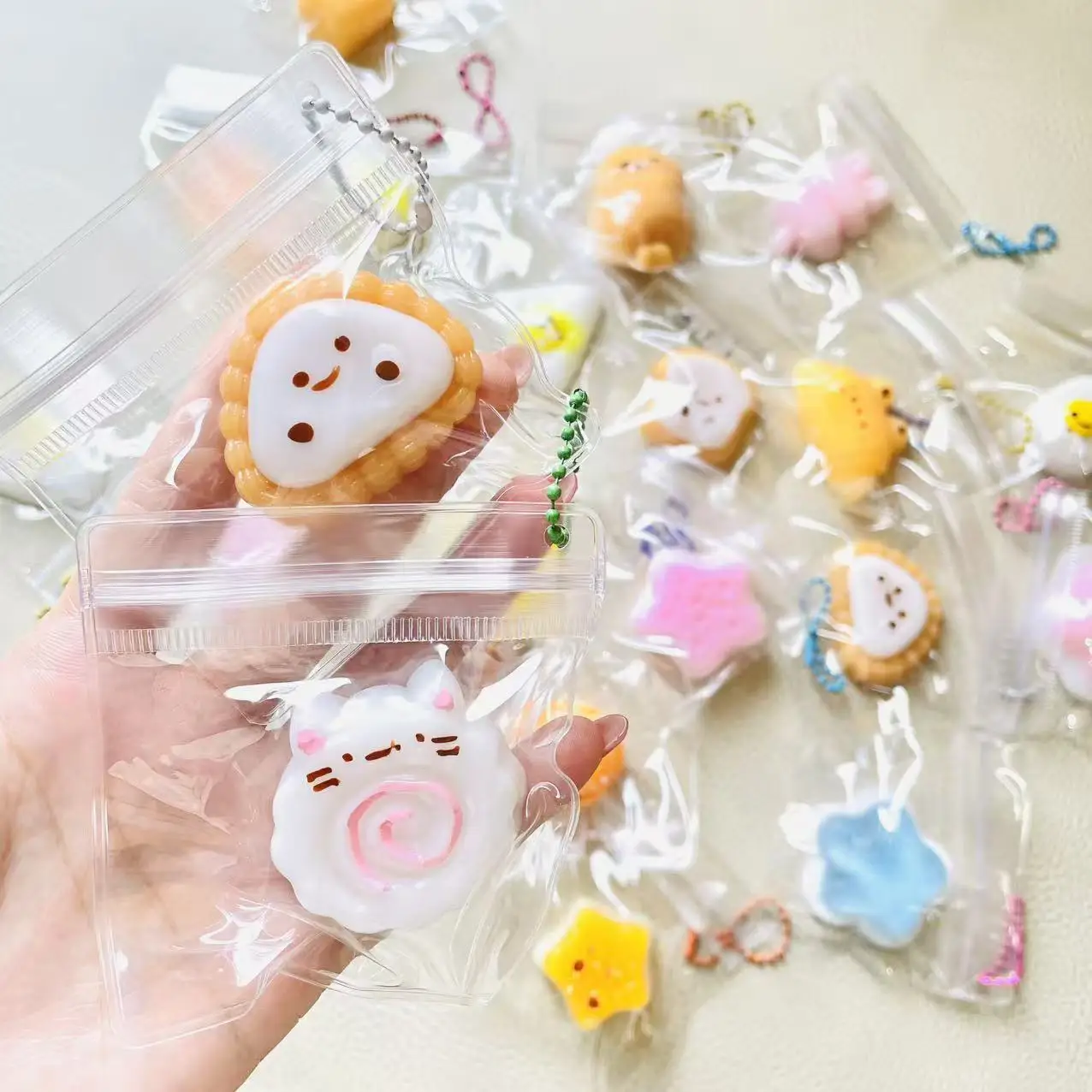 6/12/18/24pcs Cute Squeeze Toys Stress Relief Toys Cute Simulation Toys Food Rebound Gifts Hanging Decorations For Stress Relief