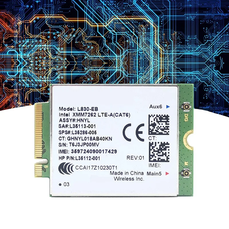 L830-EB WIFI Kaart + 2Xantenne 4G LTE L830 L35286-005 LTE Module Cat6 300 Mbps Voor HP 640 650 G5 840 846 850 G6 X360 830