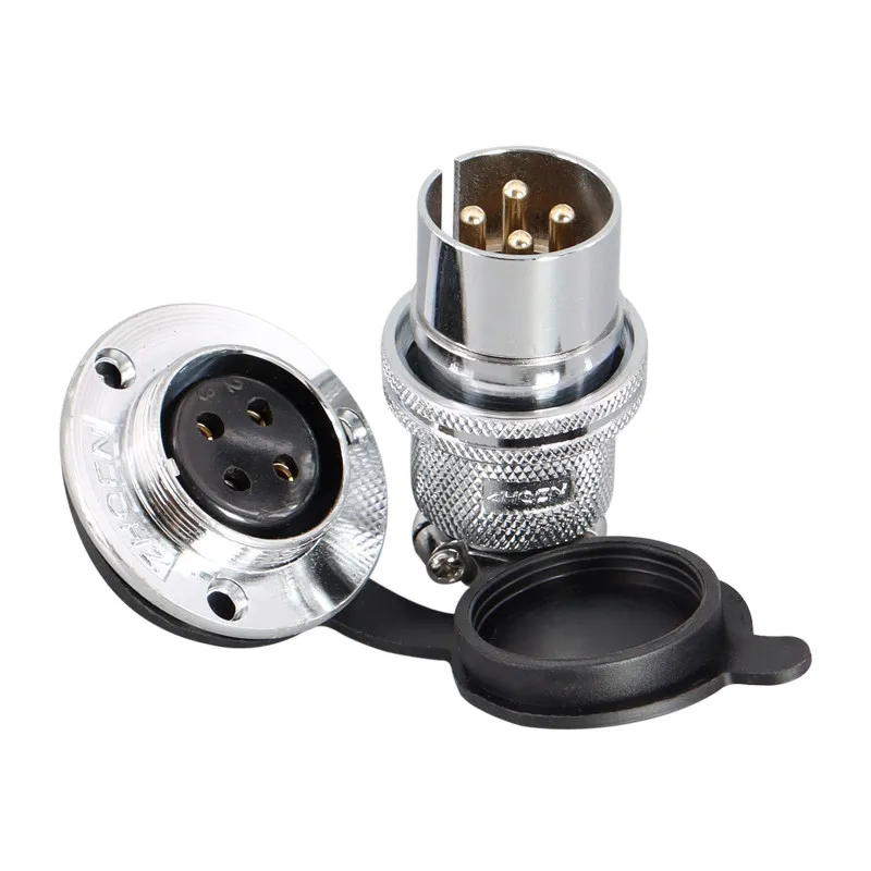 Reverse GX30- 4/5/6/7/8 pin air plug socket, round flange connector DF30