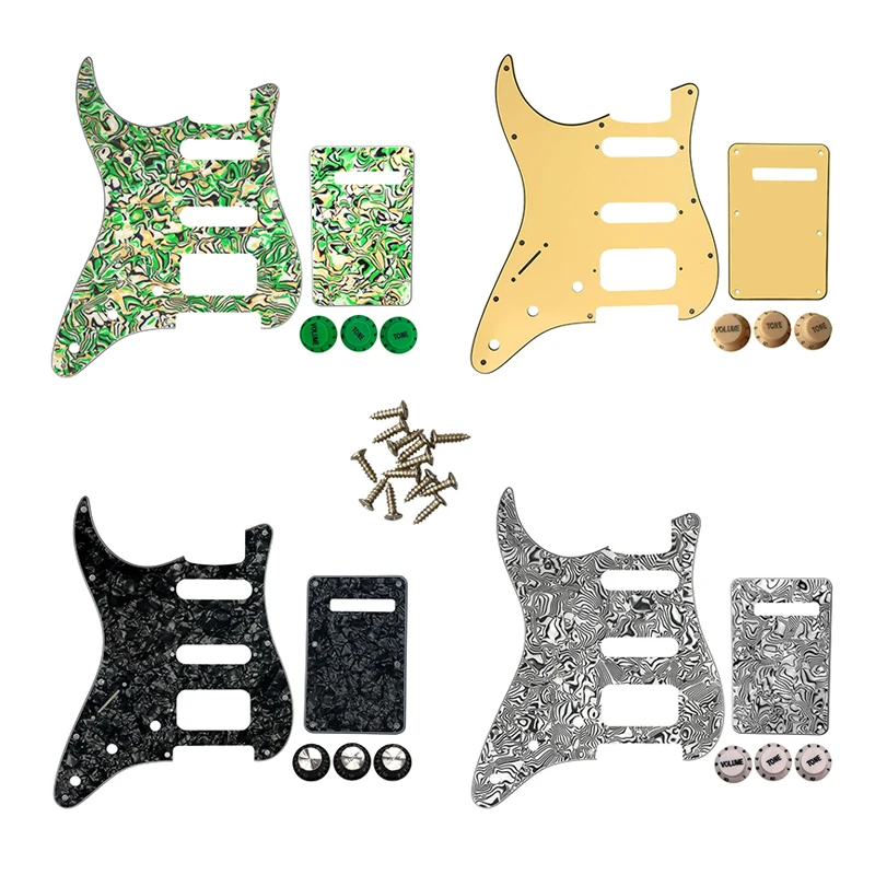 Custom Guitar Parts - For Left Handed USA 72'11 Screw Hole Standard St Humbcker Hss Guitar Pickguard Scratch Plate & Back Plate