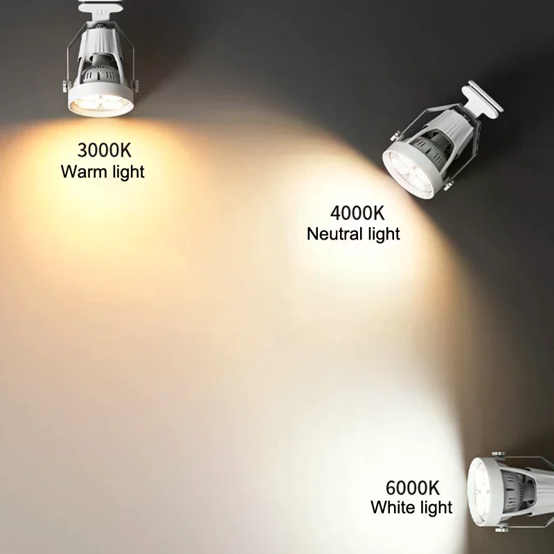 PAR30 LED E27 Track Light Bracket Base 2-Wires Rail Ceiling Lamps Holder Clothing Store Living Room Replaceable Spotlight Socket