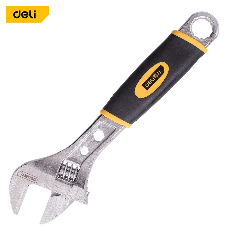 

Deli 8 In 10 In Anti-slide Universal Monkey Wrench Plastic Handle Stainless Steel Universal Spanner Hand Tools