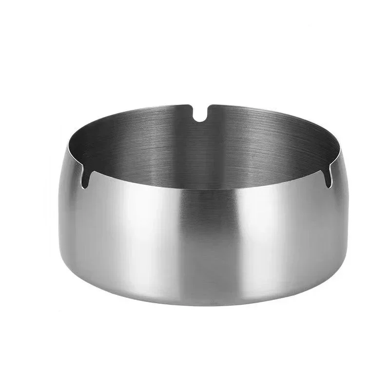 

2024 New Cigar Ashtray Stainless Steel Round Shaped Decorative Tabletop Cigarettes Ash Holder For Home Bedroom Office Tabletop